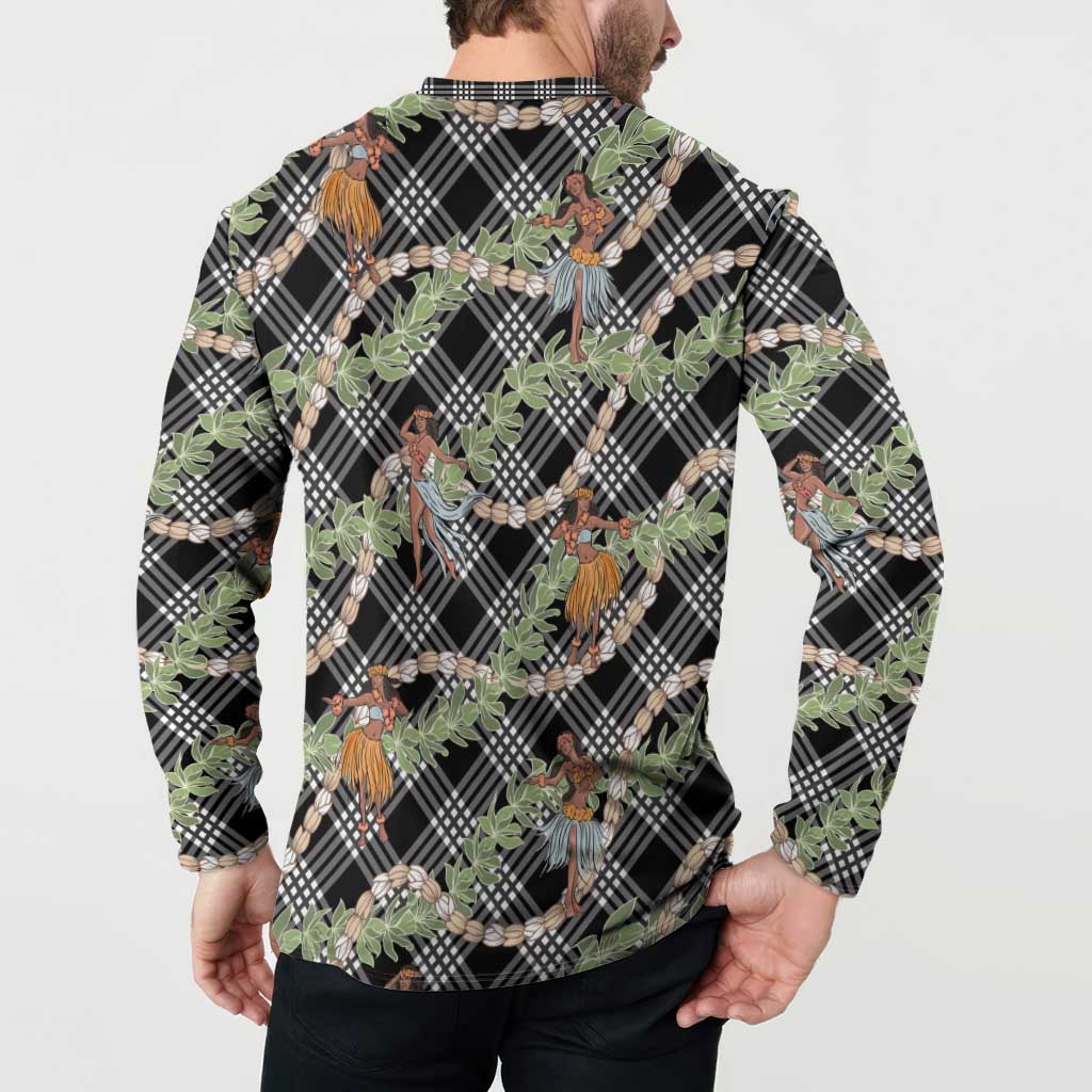 Sable Palaka Hula Girls Seamless Hawaii Aloha Button Sweatshirt - Polynesian Pride