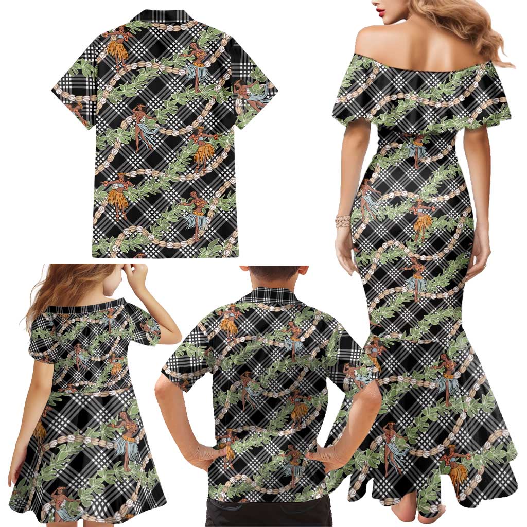 Sable Palaka Hula Girls Seamless Hawaii Aloha Family Matching Mermaid Dress and Hawaiian Shirt LT7 - Polynesian Pride
