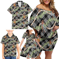 Sable Palaka Hula Girls Seamless Hawaii Aloha Family Matching Off Shoulder Short Dress and Hawaiian Shirt LT7 - Polynesian Pride