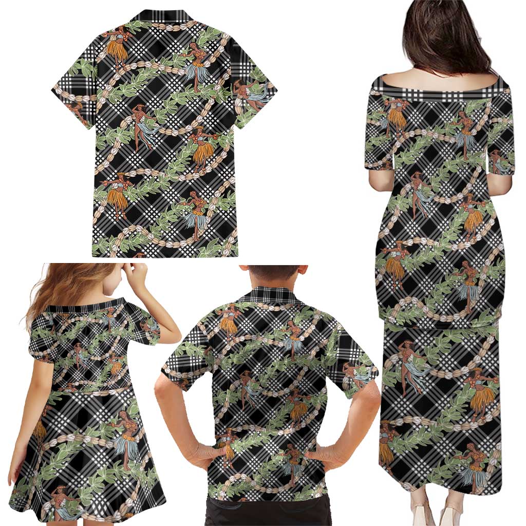Sable Palaka Hula Girls Seamless Hawaii Aloha Family Matching Puletasi and Hawaiian Shirt LT7 - Polynesian Pride