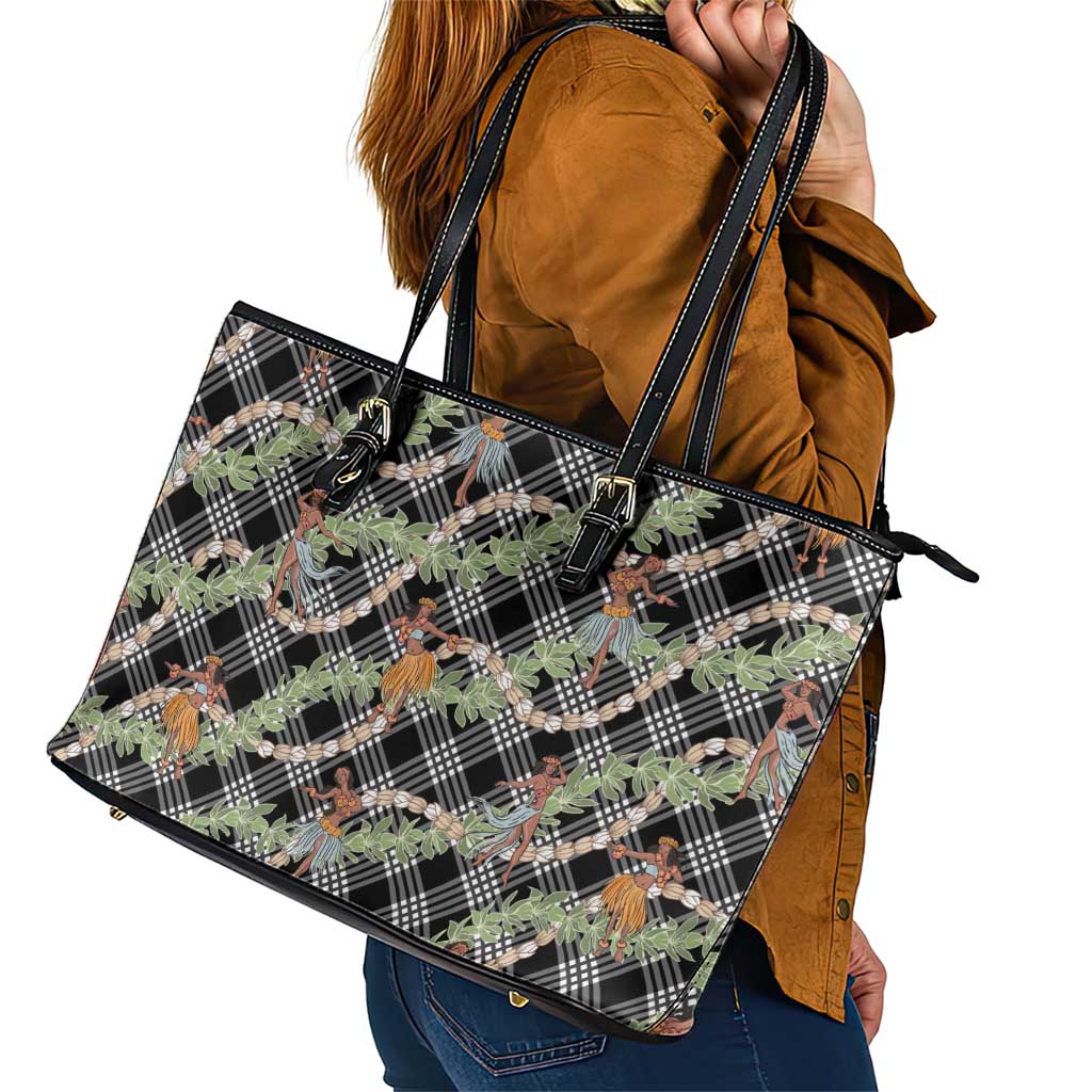Sable Palaka Hula Girls Seamless Hawaii Aloha Leather Tote Bag - Polynesian Pride