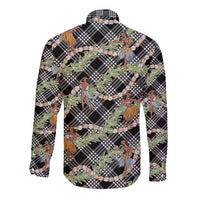 Sable Palaka Hula Girls Seamless Hawaii Aloha Long Sleeve Button Shirt - Polynesian Pride