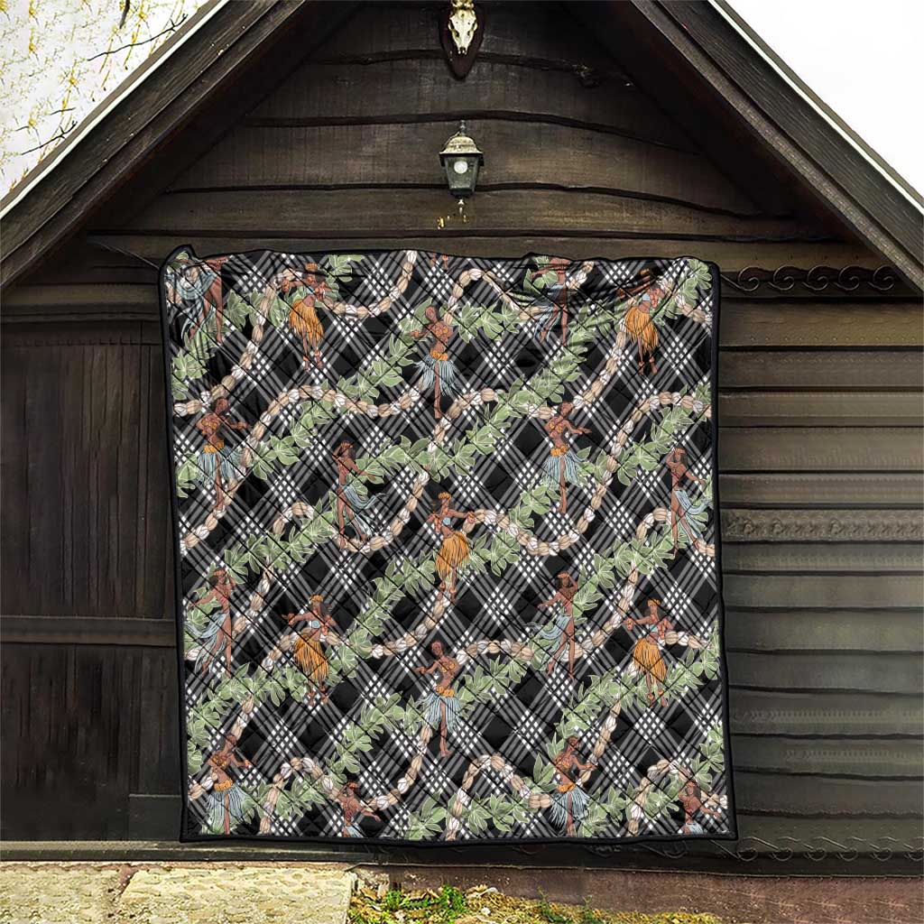 Sable Palaka Hula Girls Seamless Hawaii Aloha Quilt - Polynesian Pride
