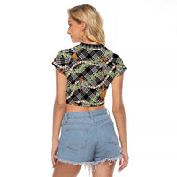 Sable Palaka Hula Girls Seamless Hawaii Aloha Raglan Cropped T Shirt - Polynesian Pride