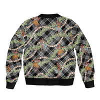 Sable Palaka Hula Girls Seamless Hawaii Aloha Sleeve Zip Bomber Jacket - Polynesian Pride