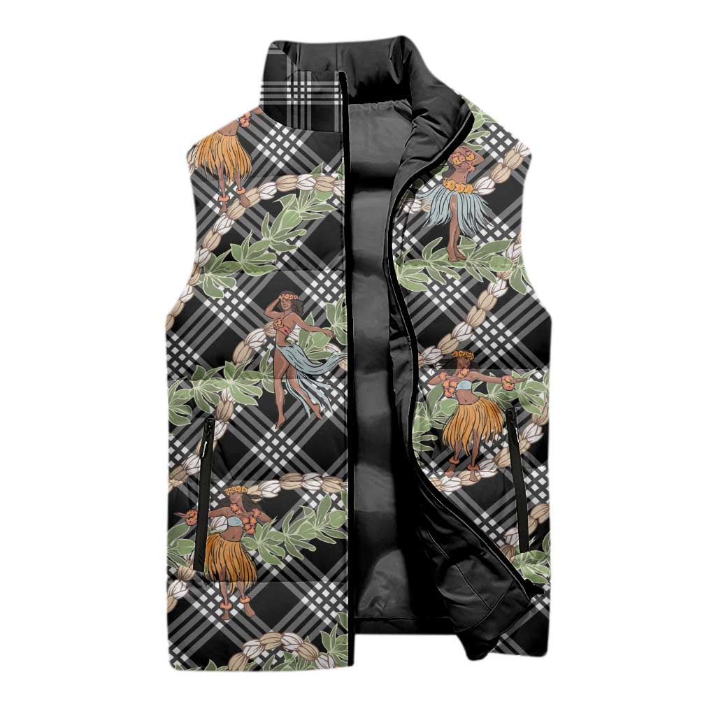 Sable Palaka Hula Girls Seamless Hawaii Aloha Sleeveless Puffer Jacket - Polynesian Pride