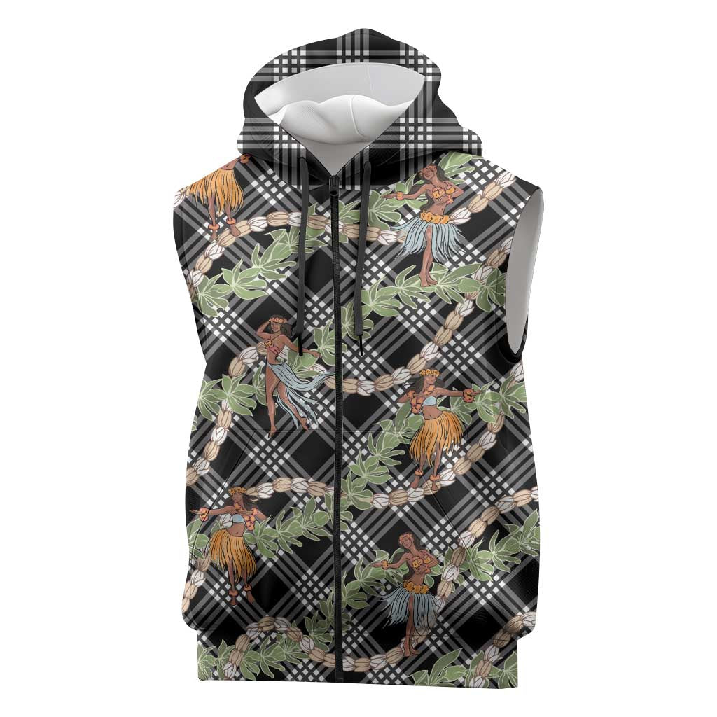 Sable Palaka Hula Girls Seamless Hawaii Aloha Sleeveless Zip Hoodie - Polynesian Pride