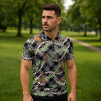 Sable Palaka Hula Girls Seamless Hawaii Aloha Zipper Polo Shirt - Polynesian Pride