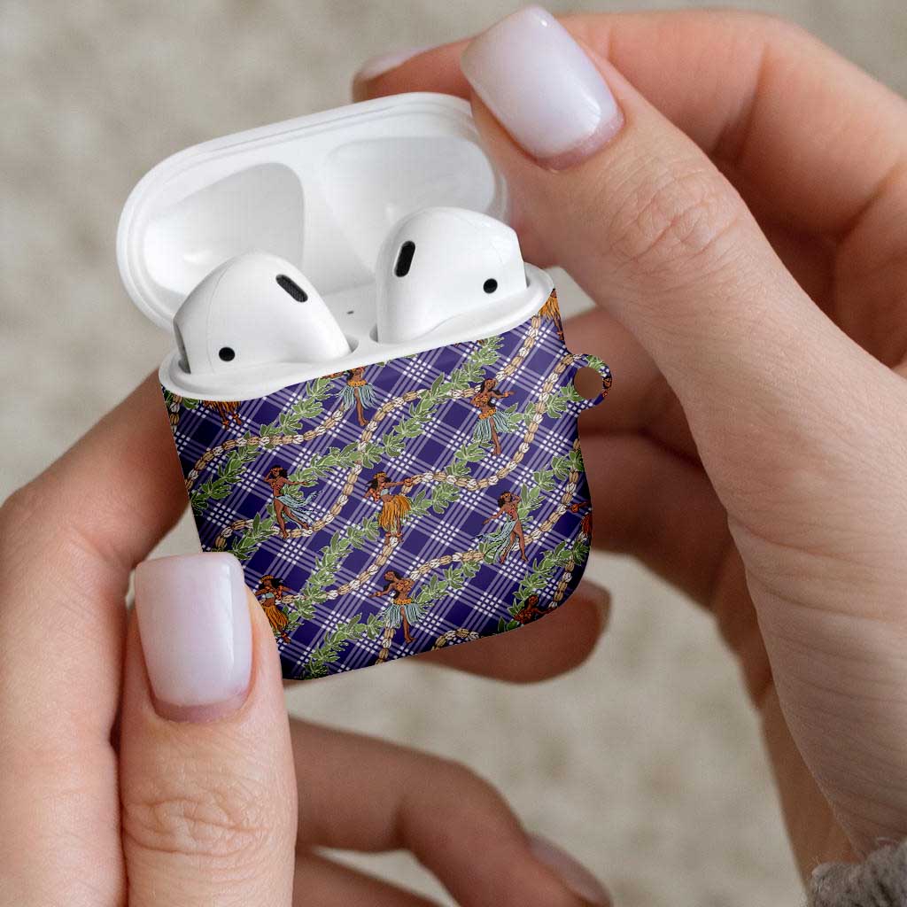 Lavender Palaka Hula Girls Seamless Hawaii Aloha AirPods Case - Polynesian Pride