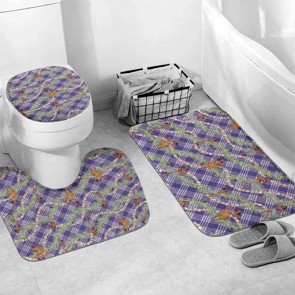 Lavender Palaka Hula Girls Seamless Hawaii Aloha Bathroom Set - Polynesian Pride