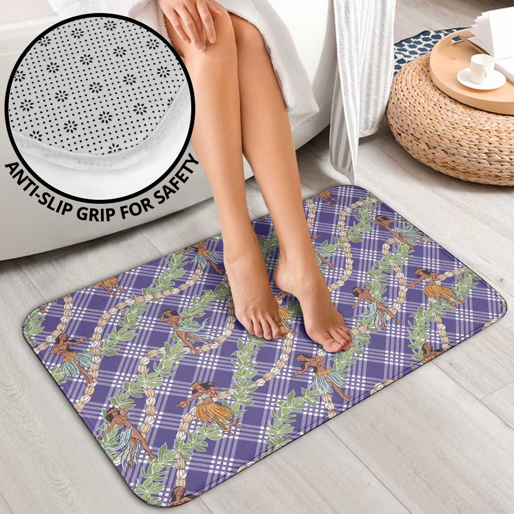 Lavender Palaka Hula Girls Seamless Hawaii Aloha Bathroom Set - Polynesian Pride