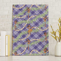 Lavender Palaka Hula Girls Seamless Hawaii Aloha Canvas Wall Art - Polynesian Pride
