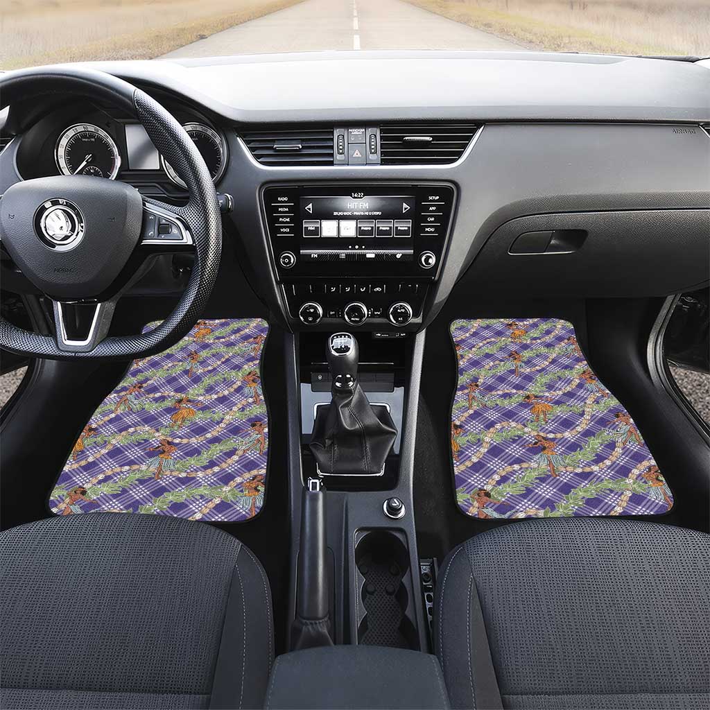 Lavender Palaka Hula Girls Seamless Hawaii Aloha Car Mats - Polynesian Pride