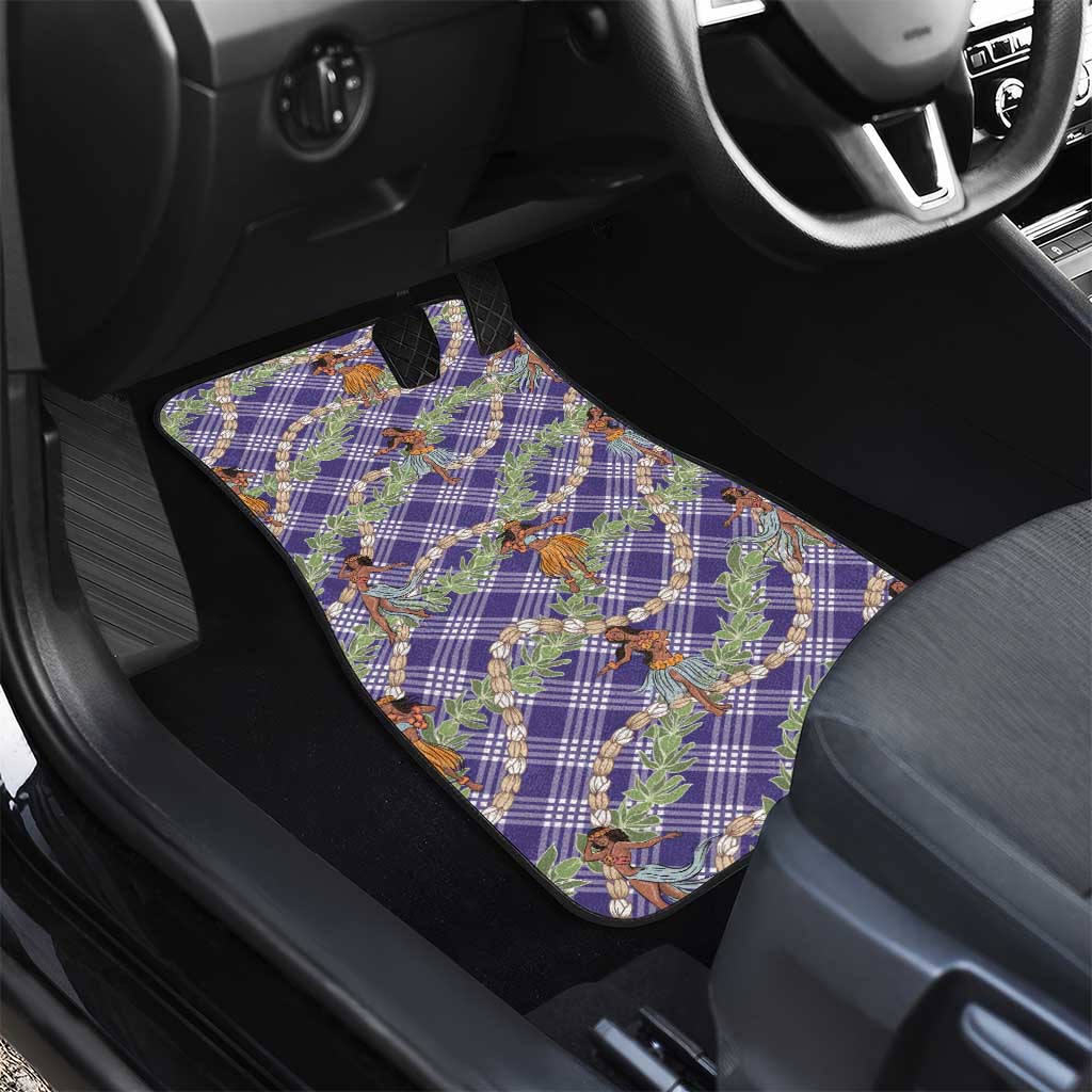 Lavender Palaka Hula Girls Seamless Hawaii Aloha Car Mats - Polynesian Pride