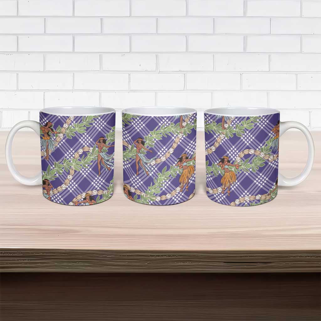 Lavender Palaka Hula Girls Seamless Hawaii Aloha Ceramic Mug - Polynesian Pride