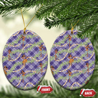 Lavender Palaka Hula Girls Seamless Hawaii Aloha Ceramic Ornament - Polynesian Pride
