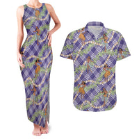 Lavender Palaka Hula Girls Seamless Hawaii Aloha Couples Matching Tank Maxi Dress and Hawaiian Shirt LT7 Lavender - Polynesian Pride