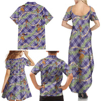 Lavender Palaka Hula Girls Seamless Hawaii Aloha Family Matching Summer Maxi Dress and Hawaiian Shirt LT7 - Polynesian Pride