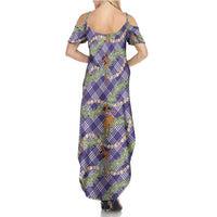 Lavender Palaka Hula Girls Seamless Hawaii Aloha Family Matching Summer Maxi Dress and Hawaiian Shirt LT7 - Polynesian Pride