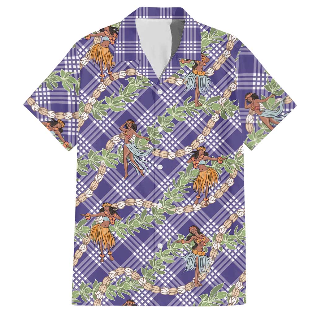 Lavender Palaka Hula Girls Seamless Hawaii Aloha Hawaiian Shirt - Polynesian Pride