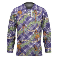 Lavender Palaka Hula Girls Seamless Hawaii Aloha Hockey Jersey - Polynesian Pride