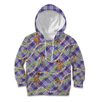 Lavender Palaka Hula Girls Seamless Hawaii Aloha Kid Hoodie - Polynesian Pride