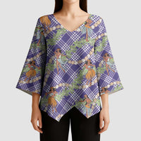 Lavender Palaka Hula Girls Seamless Hawaii Aloha Kimono Sleeve Blouse - Polynesian Pride
