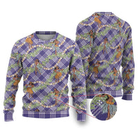 Lavender Palaka Hula Girls Seamless Hawaii Aloha Ugly Christmas Sweater - Polynesian Pride