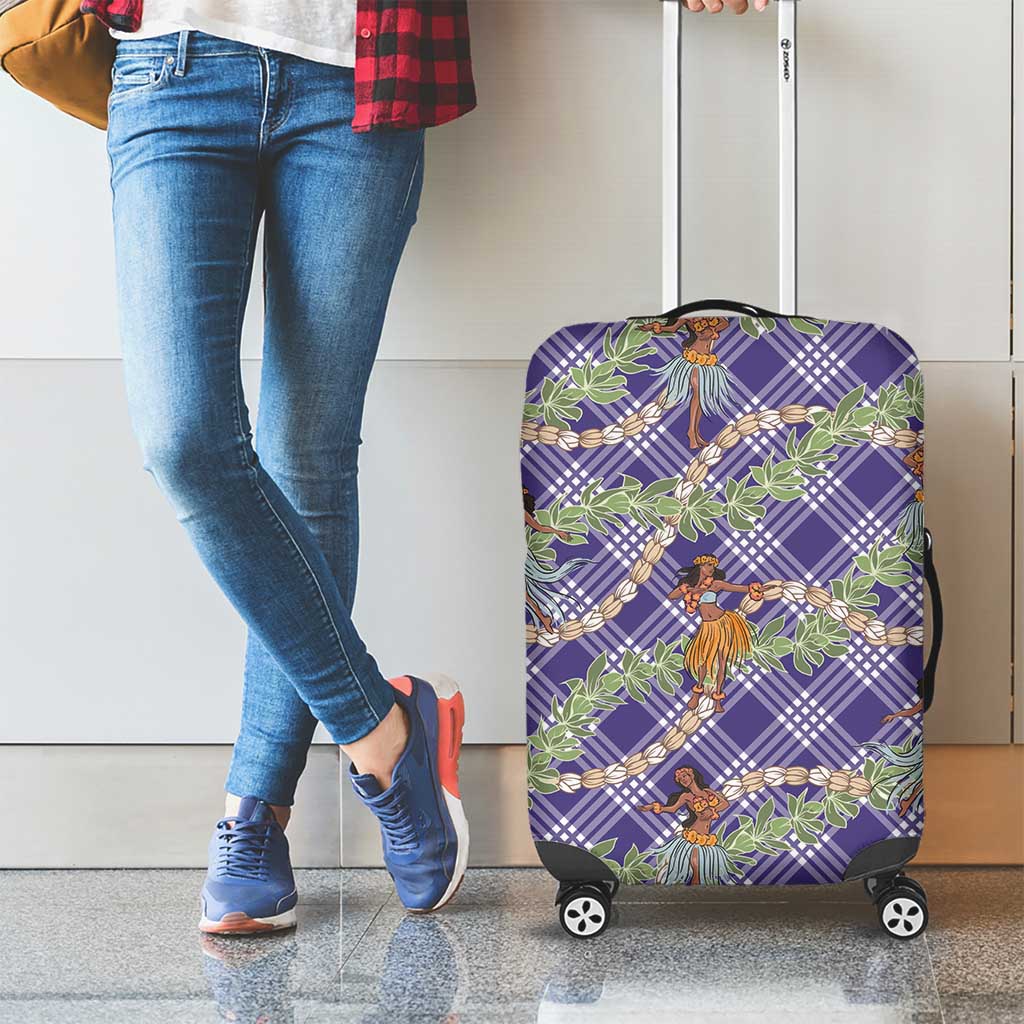 Lavender Palaka Hula Girls Seamless Hawaii Aloha Luggage Cover - Polynesian Pride