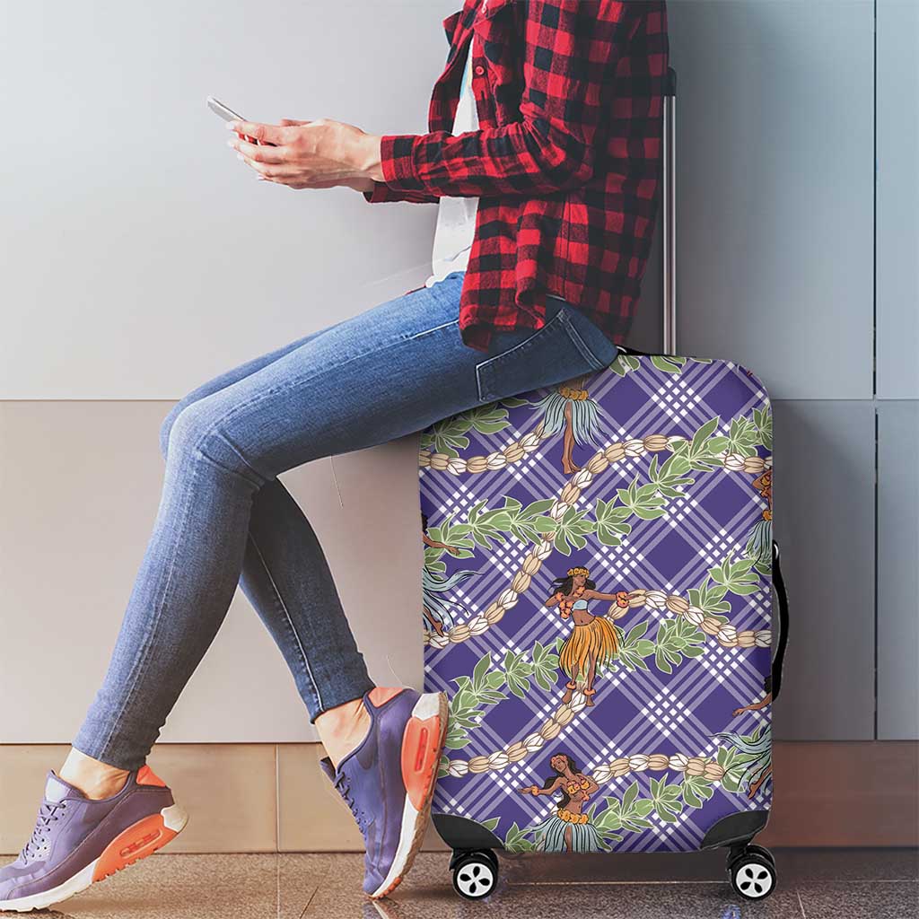 Lavender Palaka Hula Girls Seamless Hawaii Aloha Luggage Cover - Polynesian Pride