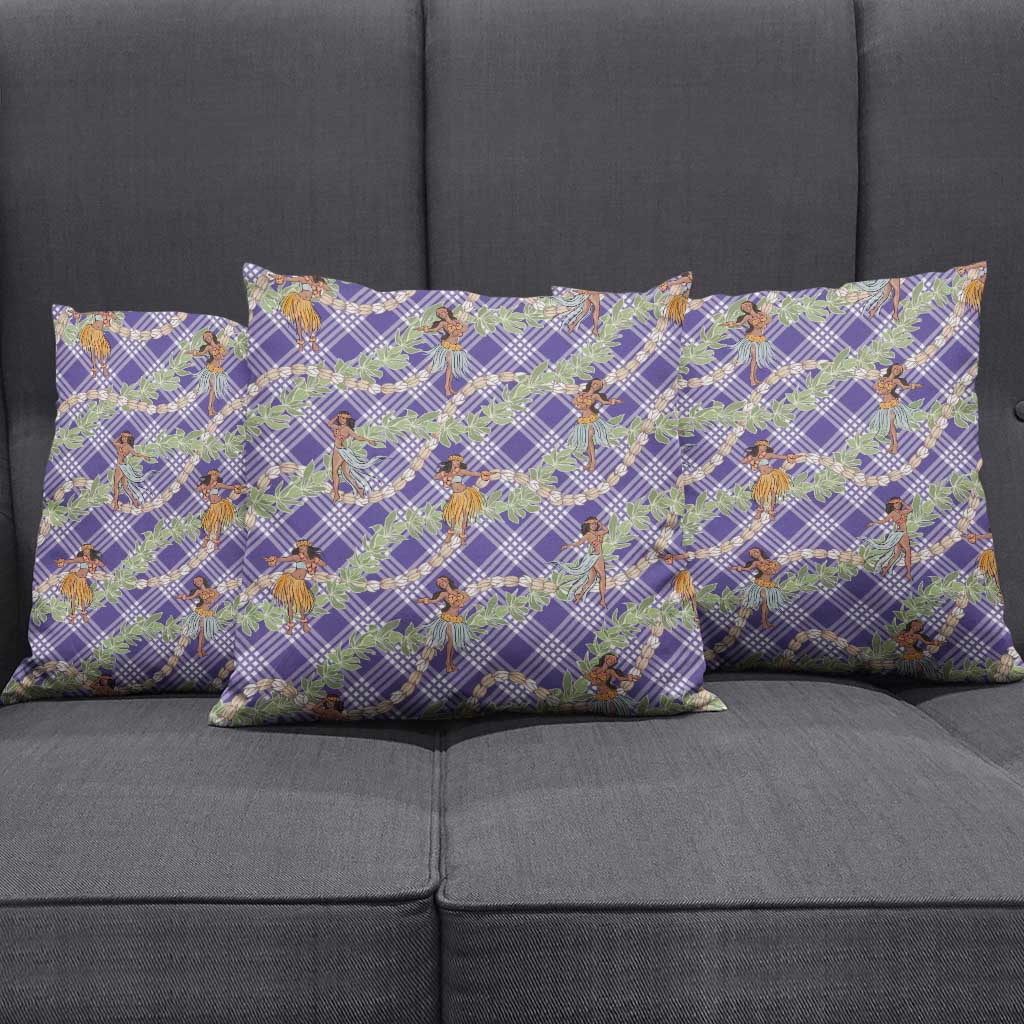 Lavender Palaka Hula Girls Seamless Hawaii Aloha Pillow Cover - Polynesian Pride