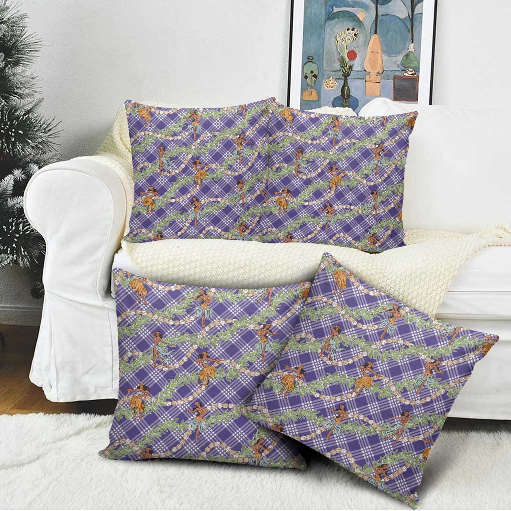 Lavender Palaka Hula Girls Seamless Hawaii Aloha Pillow Cover - Polynesian Pride