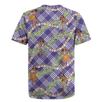 Lavender Palaka Hula Girls Seamless Hawaii Aloha Rugby Jersey - Polynesian Pride