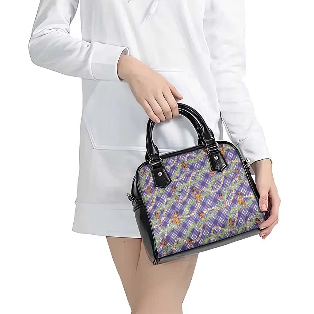 Lavender Palaka Hula Girls Seamless Hawaii Aloha Shoulder Handbag - Polynesian Pride
