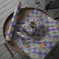 Lavender Palaka Hula Girls Seamless Hawaii Aloha Wrapping Paper