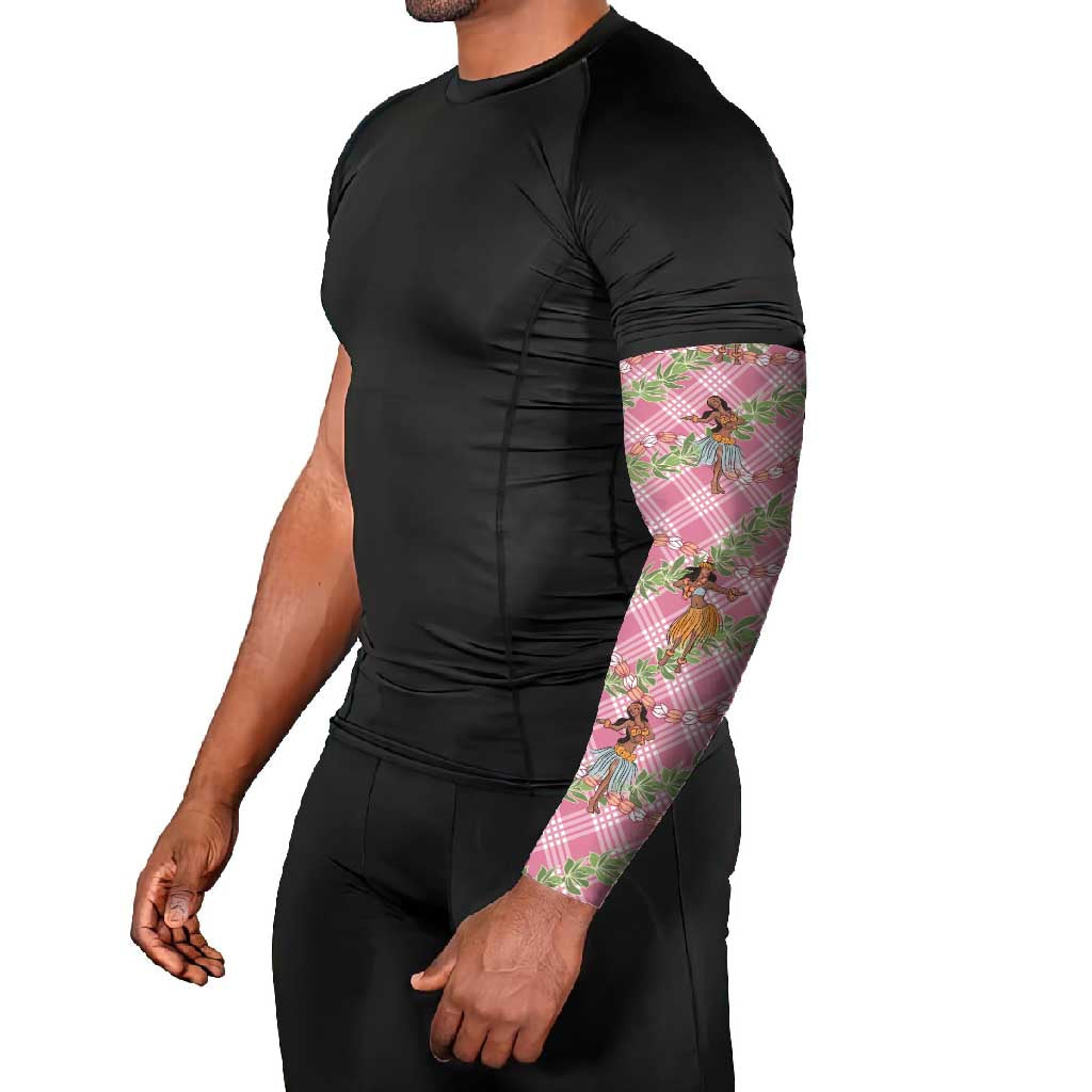 Lokelani Pink Palaka Hula Girls Seamless Hawaii Aloha Arm Sleeves - Polynesian Pride