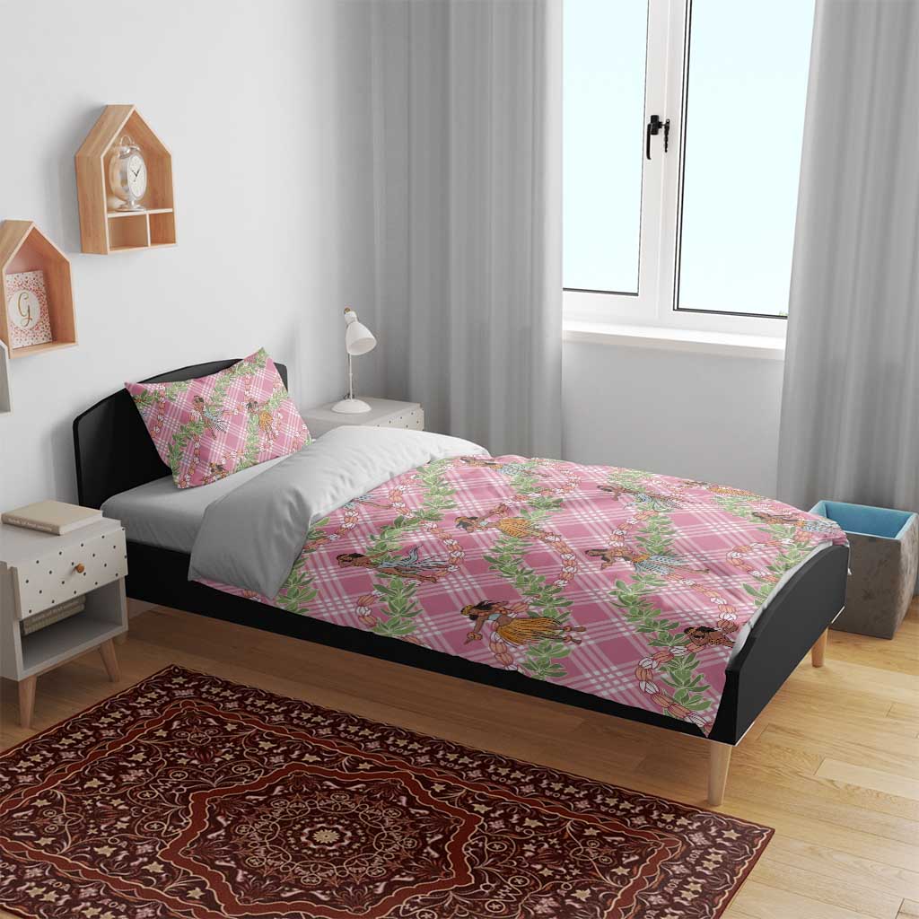 Lokelani Pink Palaka Hula Girls Seamless Hawaii Aloha Bedding Set - Polynesian Pride