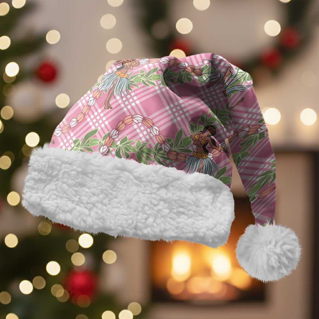 Lokelani Pink Palaka Hula Girls Seamless Hawaii Aloha Christmas Santa Hat - Polynesian Pride