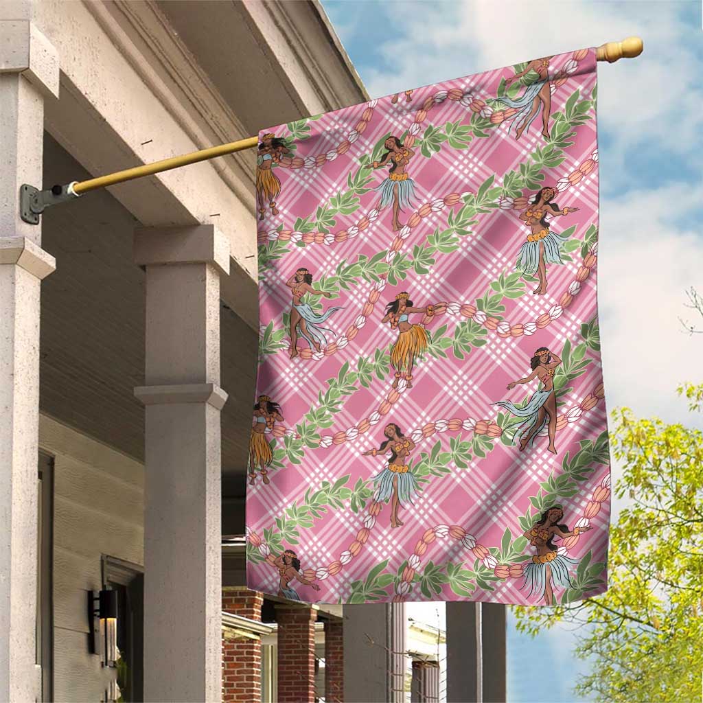 Lokelani Pink Palaka Hula Girls Seamless Hawaii Aloha Garden Flag - Polynesian Pride
