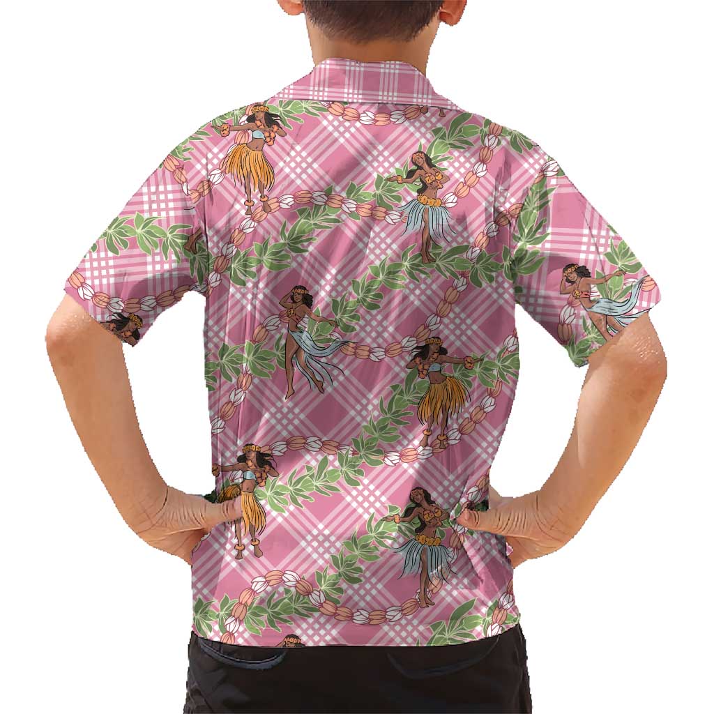 Lokelani Pink Palaka Hula Girls Seamless Hawaii Aloha Hawaiian Shirt - Polynesian Pride