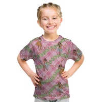 Lokelani Pink Palaka Hula Girls Seamless Hawaii Aloha Kid T Shirt - Polynesian Pride