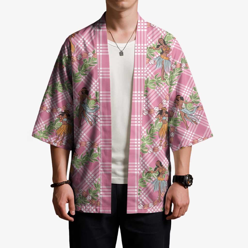 Lokelani Pink Palaka Hula Girls Seamless Hawaii Aloha Kimono - Polynesian Pride