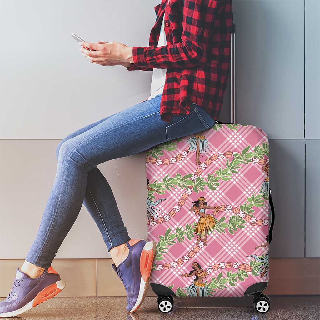 Lokelani Pink Palaka Hula Girls Seamless Hawaii Aloha Luggage Cover - Polynesian Pride
