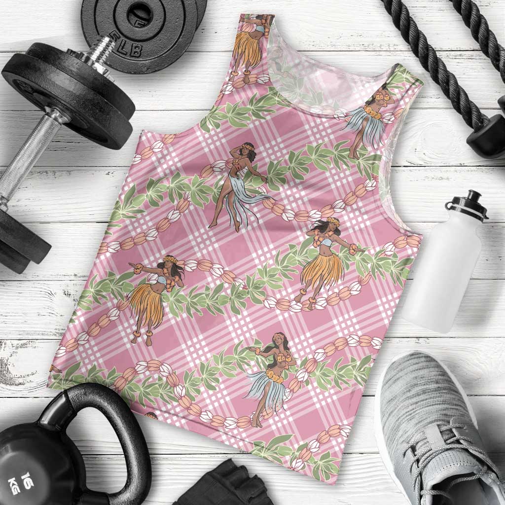 Lokelani Pink Palaka Hula Girls Seamless Hawaii Aloha Men Tank Top - Polynesian Pride
