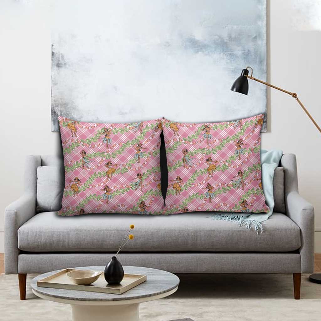 Lokelani Pink Palaka Hula Girls Seamless Hawaii Aloha Pillow Cover - Polynesian Pride
