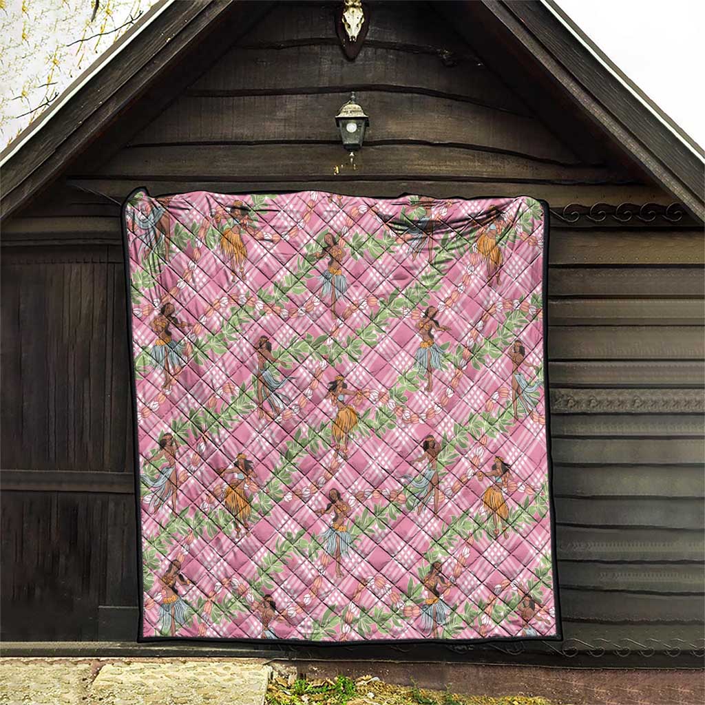 Lokelani Pink Palaka Hula Girls Seamless Hawaii Aloha Quilt - Polynesian Pride