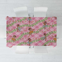 Lokelani Pink Palaka Hula Girls Seamless Hawaii Aloha Tablecloth - Polynesian Pride