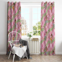 Lokelani Pink Palaka Hula Girls Seamless Hawaii Aloha Window Curtain - Polynesian Pride