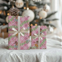 Lokelani Pink Palaka Hula Girls Seamless Hawaii Aloha Wrapping Paper