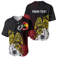 Personalized Papua New Guinea 50th Independence Anniversary Baseball Jersey Oro Tapa Mix Plumeria